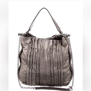 Valentino pleated Metallic hobo bag